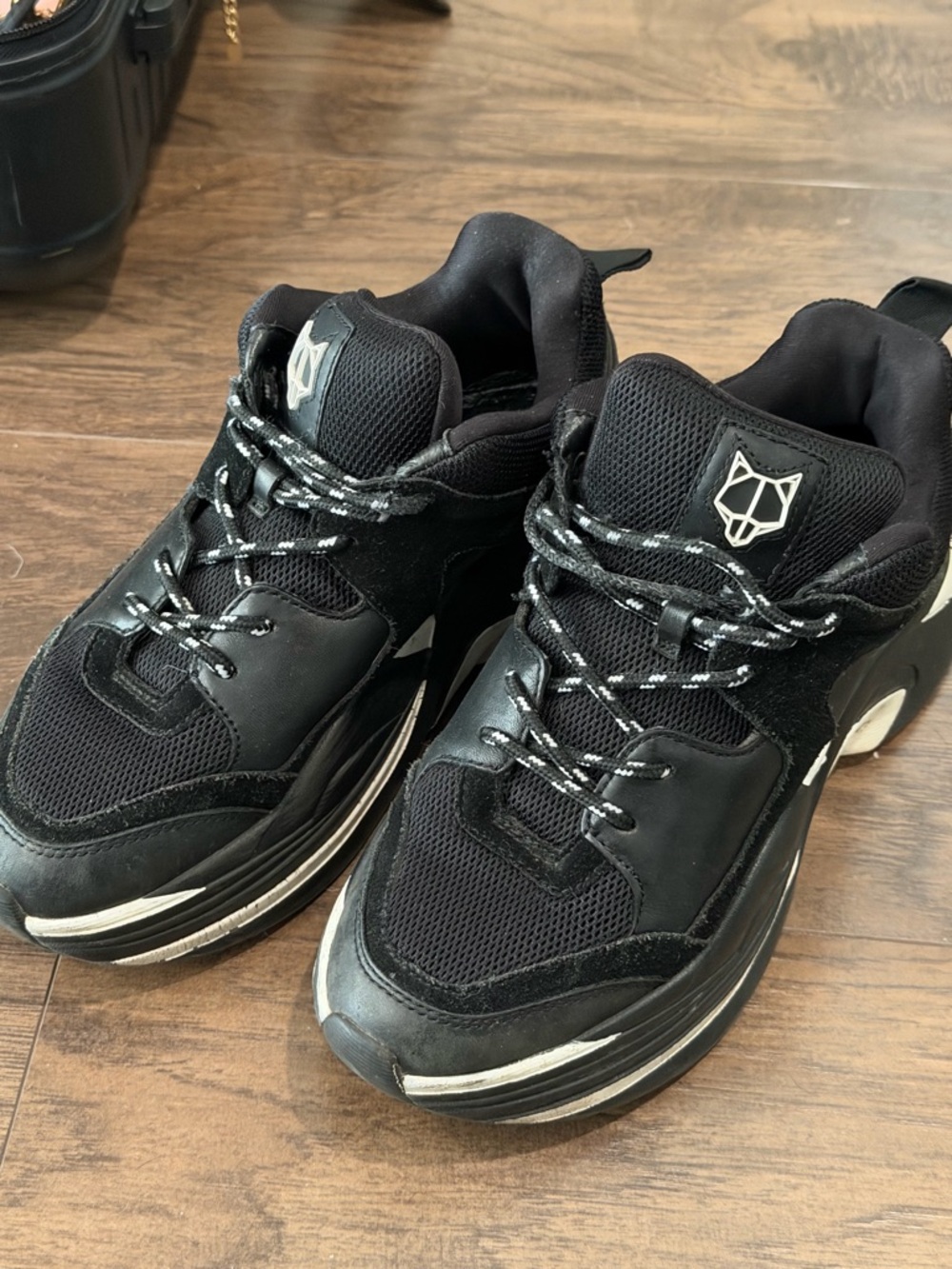 Worn Women’s Black Chunky Athletic Sneakers - Naked Wolfe